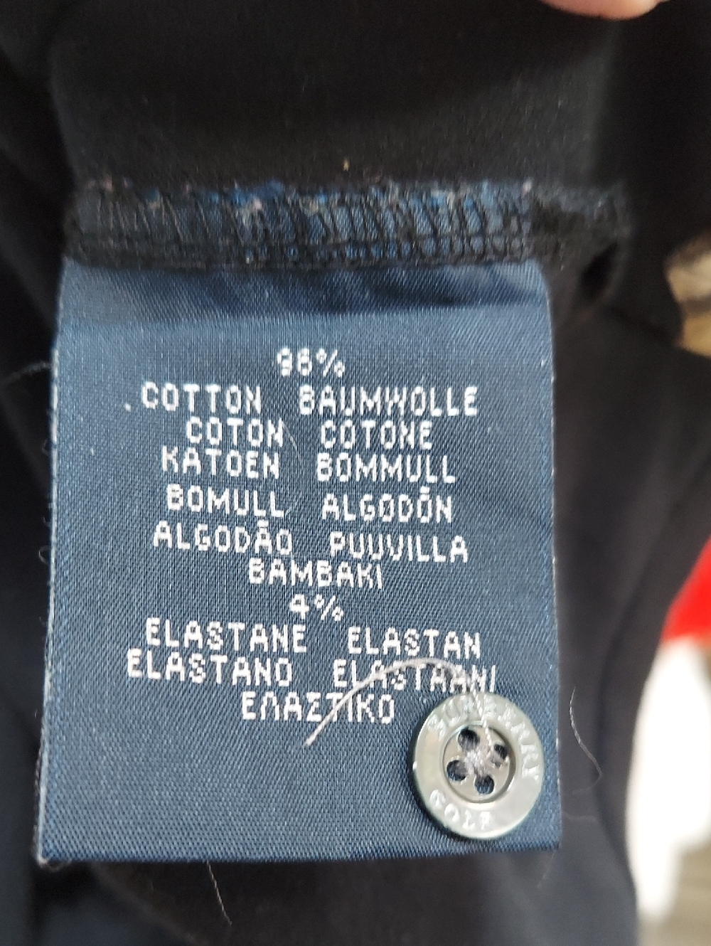 Burberry Golf Polo Shirt, Size XL, Black, Short Sleeves, Front Pocket - Picture 9 of 10